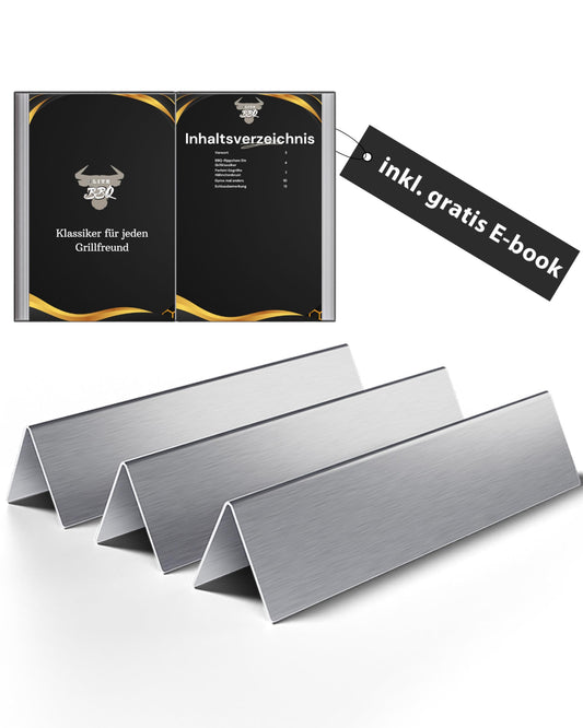 Elite BBQ 1.5mm thick burner cover and flavorizer bars for Weber Spirit 210/220 from 2013. Replacement parts include 7365 heat reflector for Spirit I & II E210/E220/S210 gas grills.