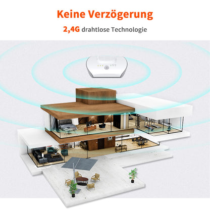 APH100 wireless TV headphones for seniors, 2.4 GHz, with 3.5mm AUX, RCA, includes 2 batteries and two sets of ear tips.