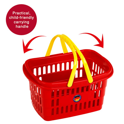Theo Klein 7218 shopping basket filled with German products for play grocery store. Toy for children aged 2 years and up.