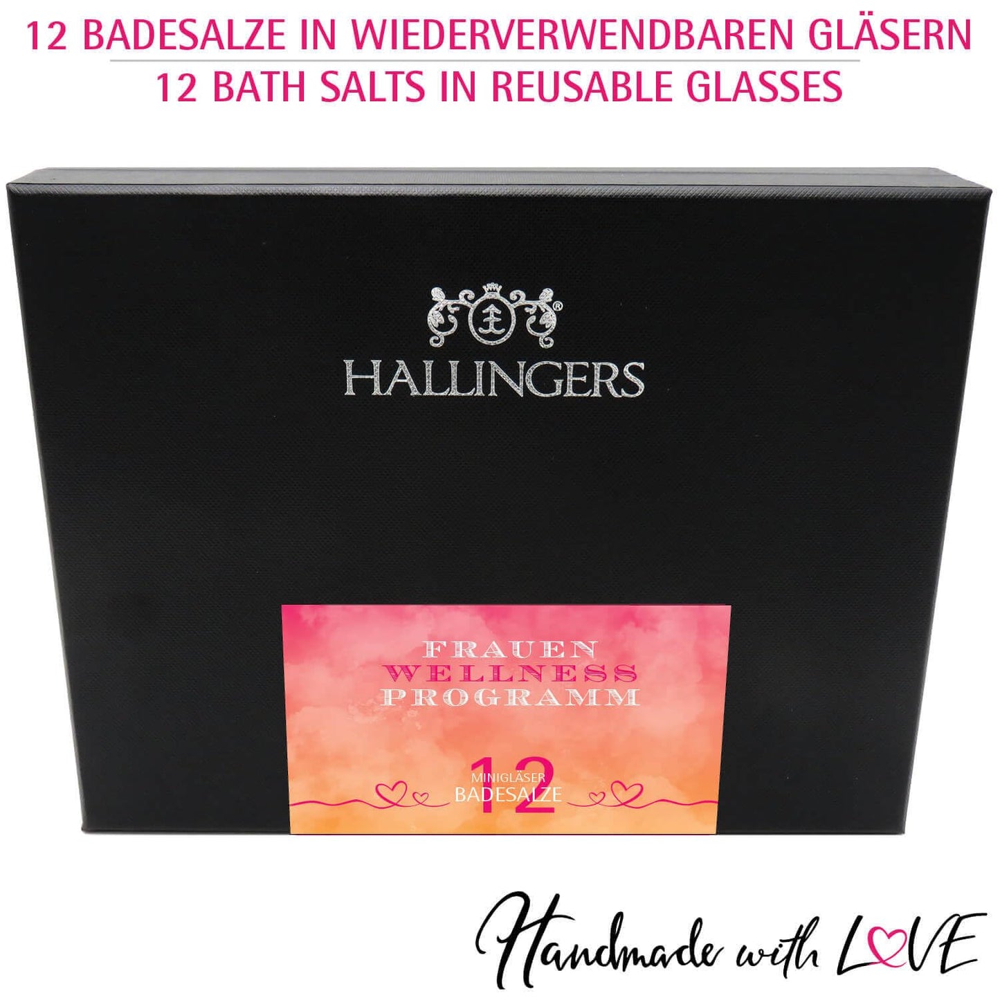 Hallinger's Women's Wellness Program - 12-pack bath salt gift set with Dead Sea salts - Christmas gift ideas & gifts Advent calendar | Congratulations New Home