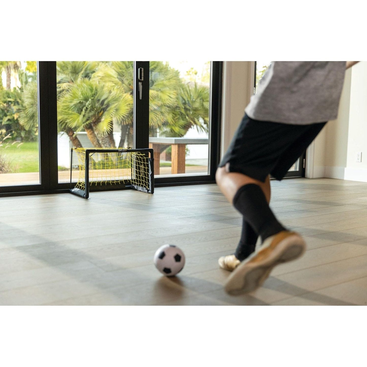 SKLZ Pro Mini Goal, includes 5" soft ball, easy to assemble, White/Yellow