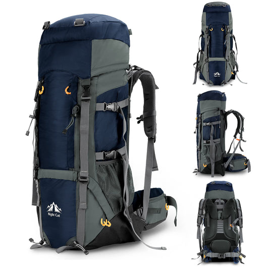 Night Cat Backpack 90L: Trekking Backpack Travel Backpack Men Women Breathable for Camping Trekking Mountaineering Climbing Bike Travel