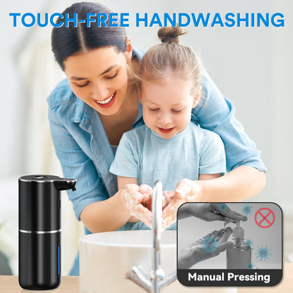 Amyzavls Automatic Soap Dispenser with Digital Display, Touchless 380ml Soap Dispenser Wall Mount with Sensor, USB Rechargeable for Bathroom, Kitchen