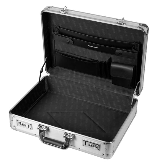 ALUMAXX 45114 Attaché case TAURUS, aluminum briefcase, business case, document case, aluminum case approx. 46 cm, Silver, 46 x 34 x 16 cm