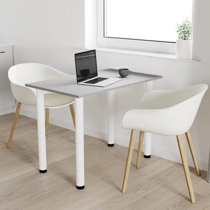 AKKE 70x40 | Dining table - Table with white legs - Kitchen table - Desk | Light Graphite