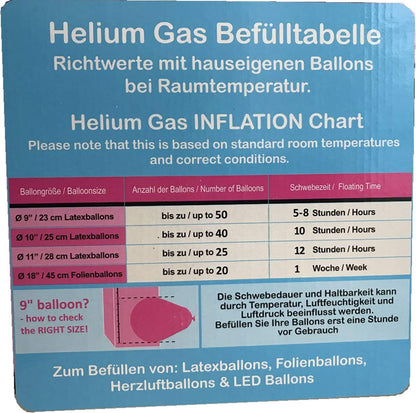 Balloonify helium tank for approximately 50 balloons foil balloons balloon gas 400 liters (0.40 m³) helium balloon gas