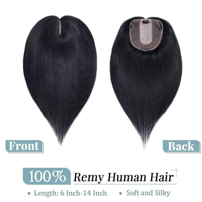 TESS Hair Topper real hair black, 10x12cm base wig women #1 black hair topper real hair 40g 30 cm hair topper clip in hairpiece extensions