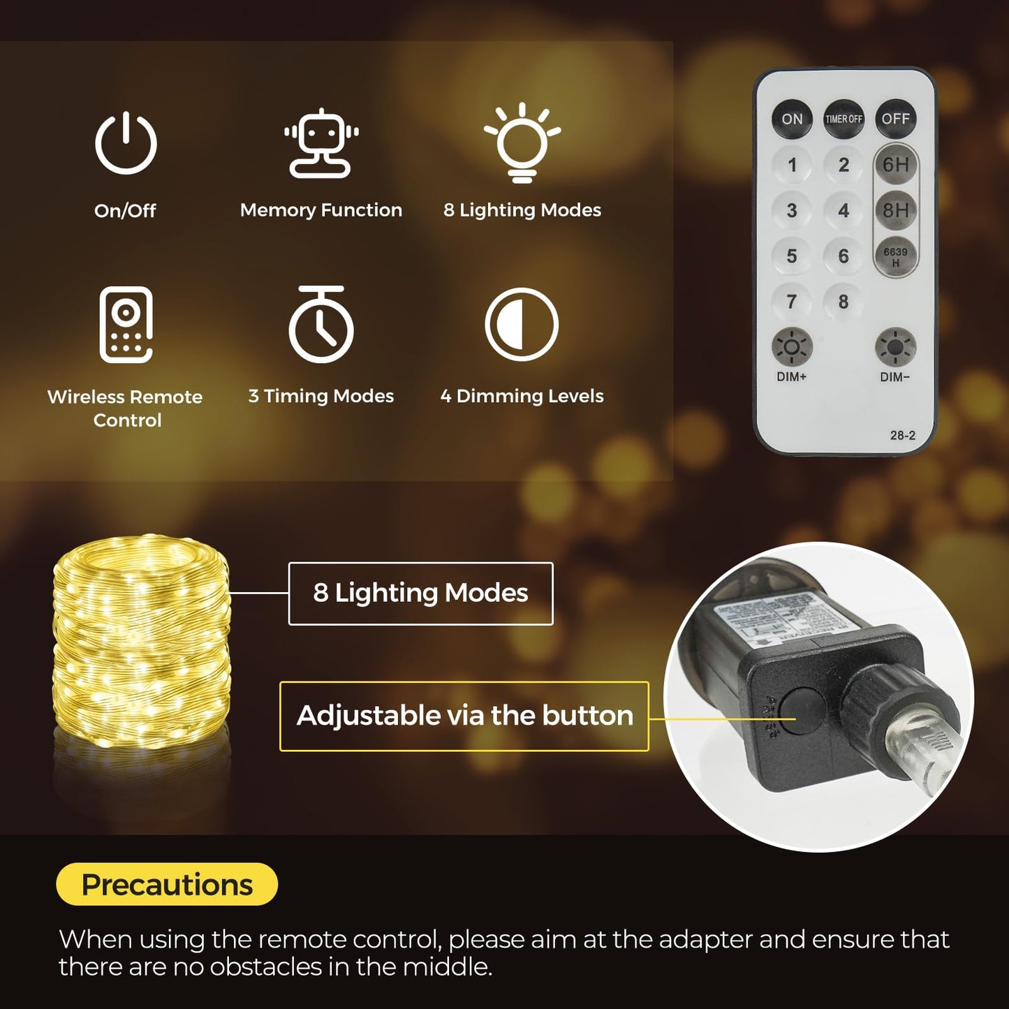 Outdoor string lights 50M, 500LED 8Modes Christmas tree string lights IP67 Weatherproof Sparkling fairy lights for Christmas decoration garden balcony decor room lighting weddings