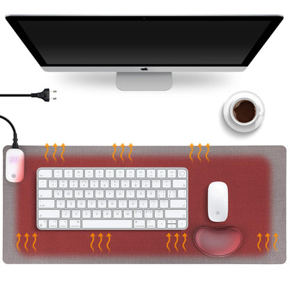 Lecone desk mat heated mouse pad with heating function, 80*33cm large mouse pad with 3 heating levels, heated desk mat, heated desk pad for PC/laptop/home/office.