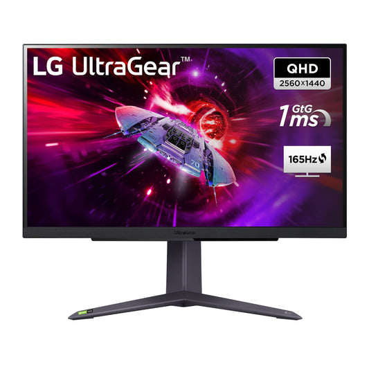 LG Electronics 27GS75QX-B.AEU UltraGear™ QHD Gaming IPS Monitor 27" (68.4 cm), 2560 x 1440, 16:9, 1ms GtG, 180 Hz, HDR10, 300 cd/m² brightness (typ.), NVIDIA G-Sync Compatible, AMD FreeSync - Black