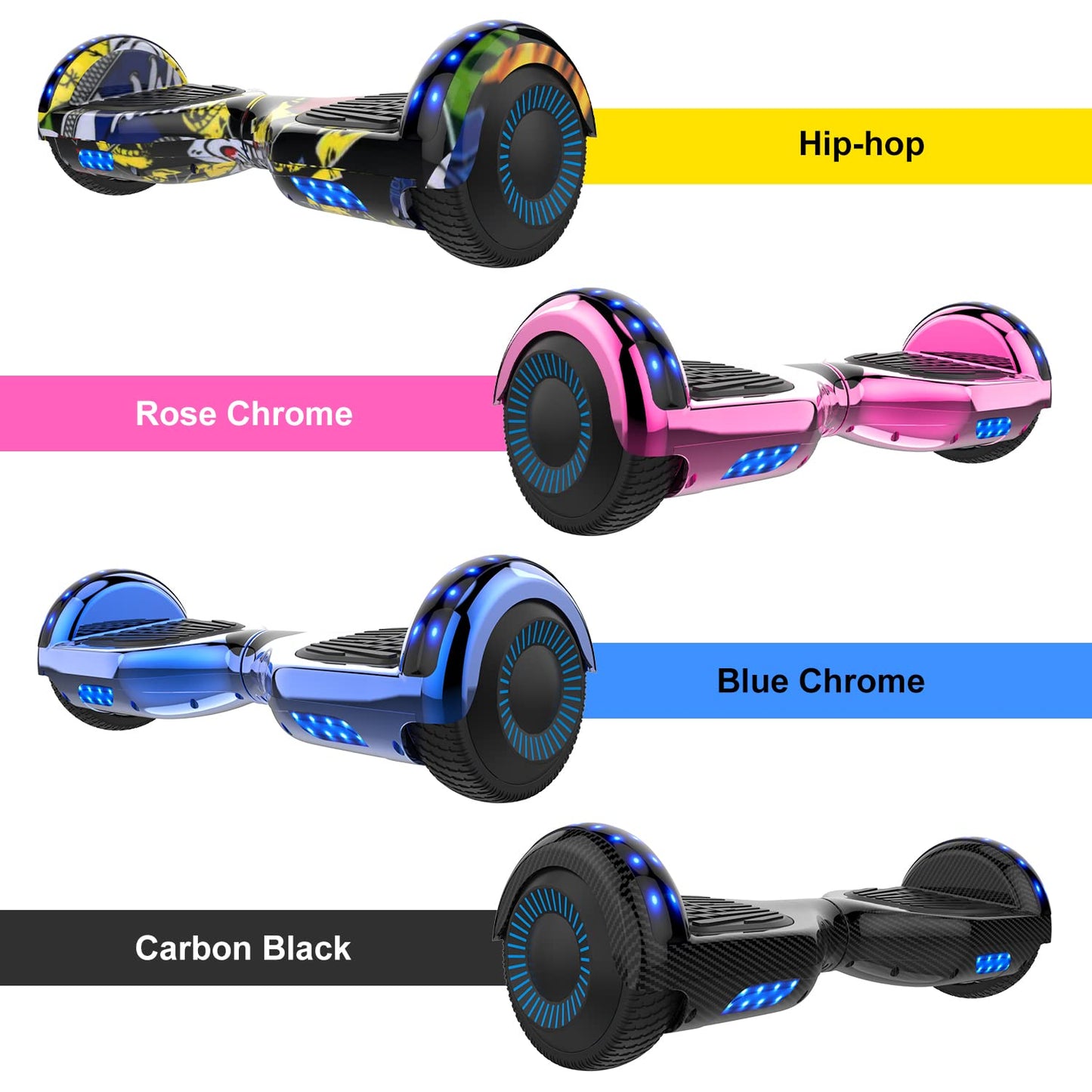 GeekMe Hoverboards, Hoverboards for Kids, Hoverboards with Bluetooth Speaker, Cool LED Lights, Gift for Kids