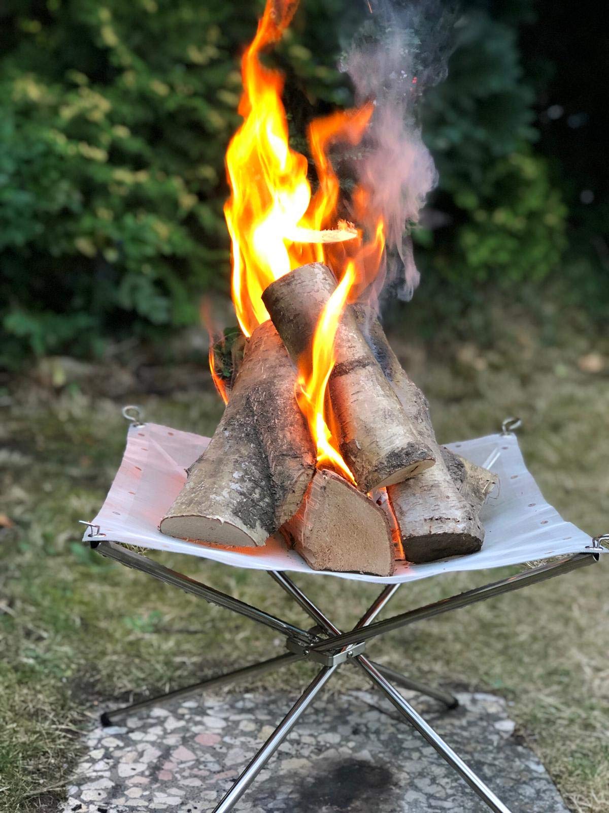 CampFire Mobile Fire Pit Fire Peter 41 x 41 x 32 cm I Stainless Steel Fire Bowl I Design Fire Basket I The ideal companion for camping and hiking as well as outdoor and garden.