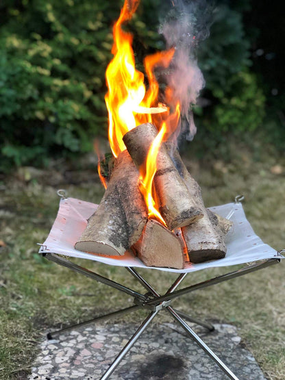 CampFire Mobile Fire Pit Fire Peter 41 x 41 x 32 cm I Stainless Steel Fire Bowl I Design Fire Basket I The ideal companion for camping and hiking as well as outdoor and garden.