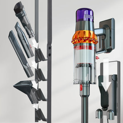 ECRIZA vacuum cleaner stand, vacuum cleaner accessories, sturdy metal storage holder for Dyson handheld V15 V11 V10 V8 V7 V6 cordless vacuums Gray DC30 DC31 DC34 DC35 DC58 DC59 DC62 DC74