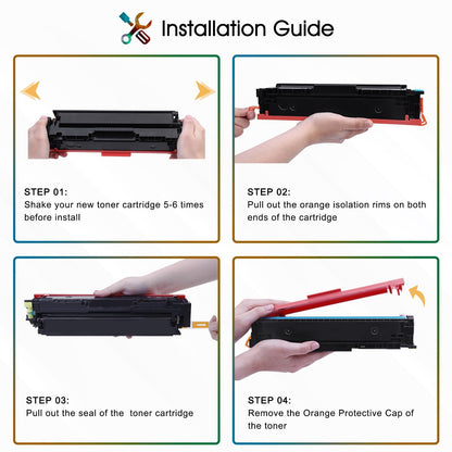 Cool Toner Compatible for HP 201X 201A M277dw Color Laserjet Pro MFP CF400X CF400A CF401X CF402X CF403X M252dw M277n M277 277dw M274n (Black Cyan Yellow Magenta, 4-Pack)