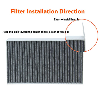 Interior filter compatible with Tesla Model Y & Model 3 - Replacement cabin air filter activated carbon, 2-pack for car