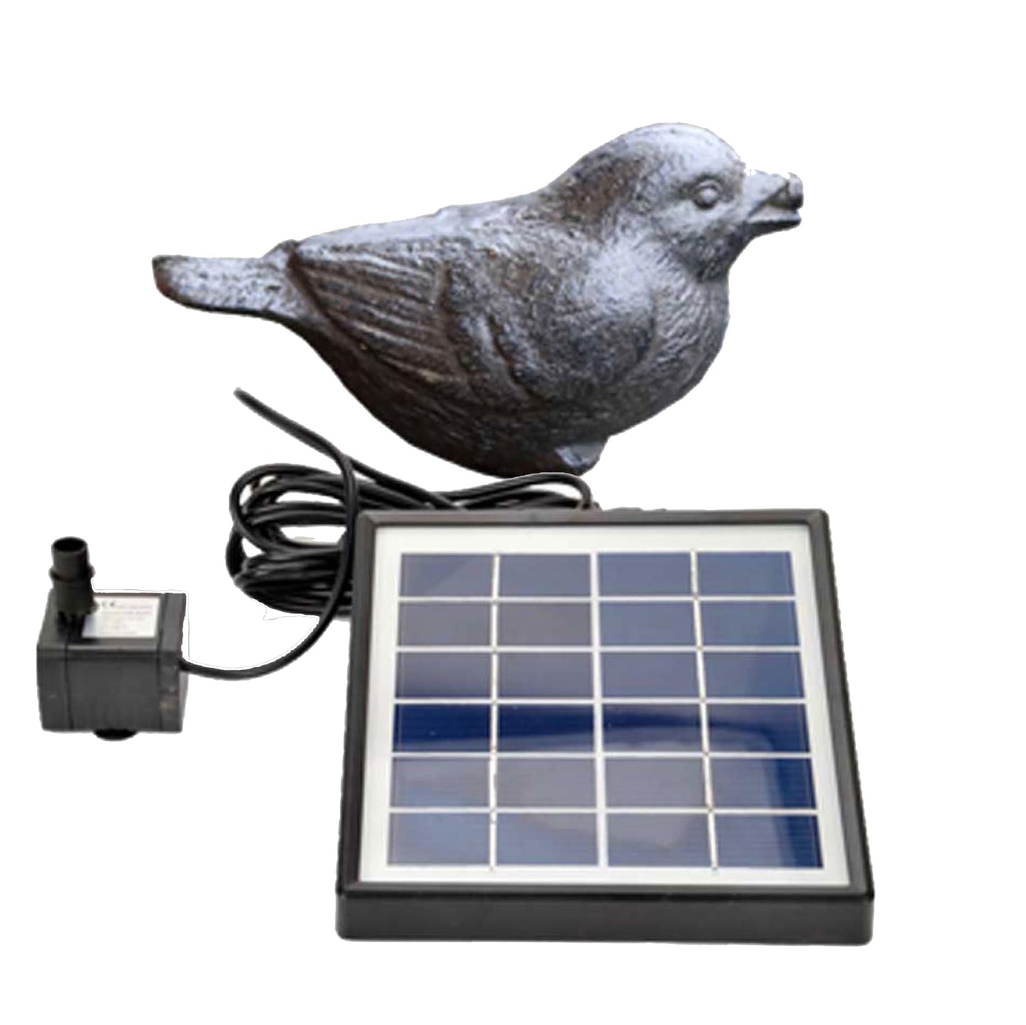 Storm's garden enchantments water feature sparrow incl. solar pump cast iron pond decoration