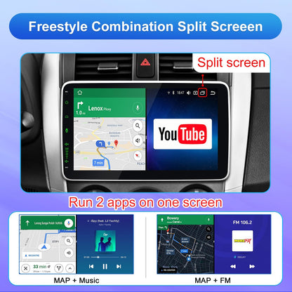 Android 12 car stereo with navigation 10.1 inch screen Built-in DAB+ Wireless Android Auto & Wireless Carplay 1 Din car radio Touch Display with Bluetooth 8 Core 2G+32G WiFi 4G GPS RDS AM Rearview camera