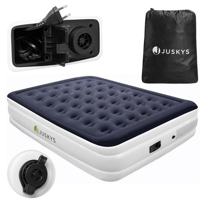 Juskys self-inflating air mattress 150x200cm - air bed for 2 people with built-in air pump - ideal as a guest bed or camping mattress - waterproof