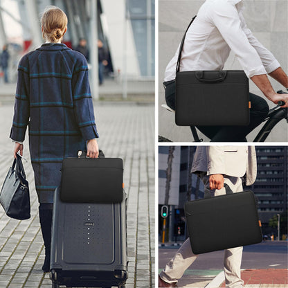 ZYB 17-17.3 Inch Laptop Shoulder Bag, Waterproof Notebook Case for Lenovo, Samsung, HP, Acer, Dell, ASUS, etc. Black Laptop Bag Sleeve Messenger Bag.