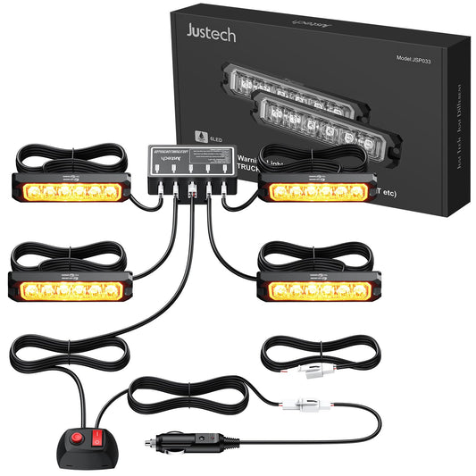 4x6 LED warning light front flash strobe light waterproof IP68 flashing light warning beacon flash module warning light emergency light caution flashing light for 12/24V truck, truck, emergency
