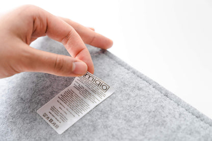 Miqio Design felt seat cushions rectangular with anti-slip knobs | 35cm | 4-pack | Indoor and outdoor | Sustainable made from recycled PET bottles | Washable chair cushions non-slip | Light grey