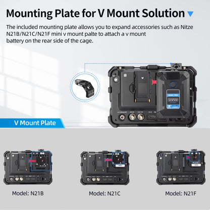 Nitze cage for Atomos Shogun Connect/Shogun/Shogun Ultra, monitor cage with mounting plate and sunshade - JT-A03C.