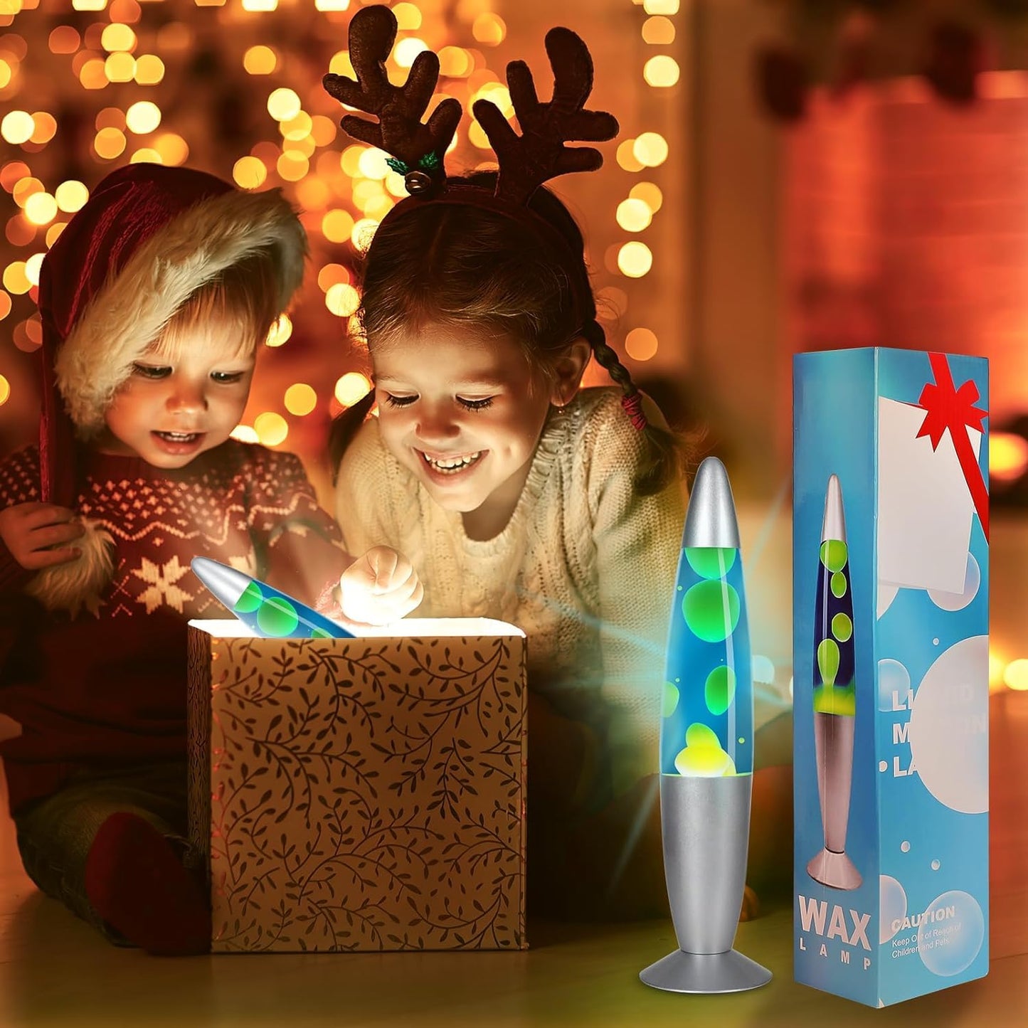 AONESY Lava lamps for adults and kids 34cm dark blue liquid & yellow wax retro astro lamp for home decoration beautiful light gift for Christmas birthday Halloween.