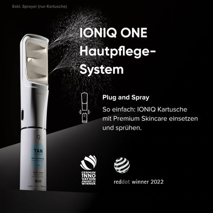 IONIQ TAN Dark Self-Tanner | Natural looking tan in 3 minutes for up to 14 days | Cartridge for IONIQ ONE Sprayer | Streak-free & long-lasting | Vegan & free of additives