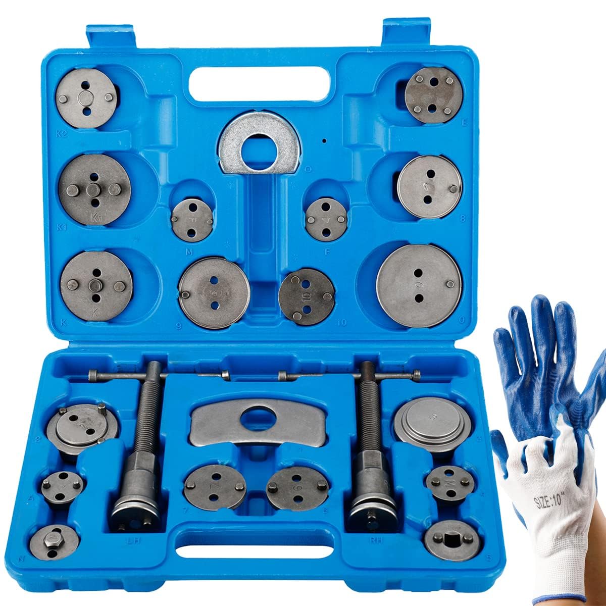 FreeTec 24 piece Universal Brake Caliper Piston Reset Tool Set Brake Caliper Piston Wind Back Tool Kit Brake Repair Tool Brake Pistons