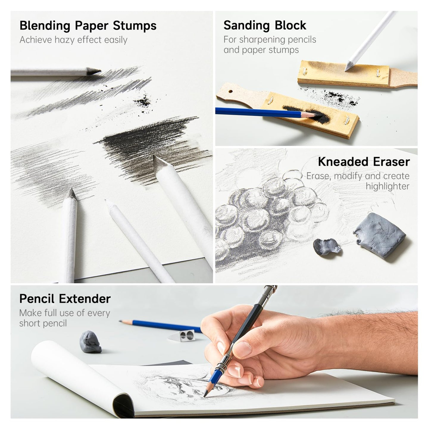 Shuttle Art 124-piece Drawing Set, Artist Kit with colored pencils, drawing pens, watercolor pencils, and graphite pencils in a pencil case, suitable for children and adults for drawing.