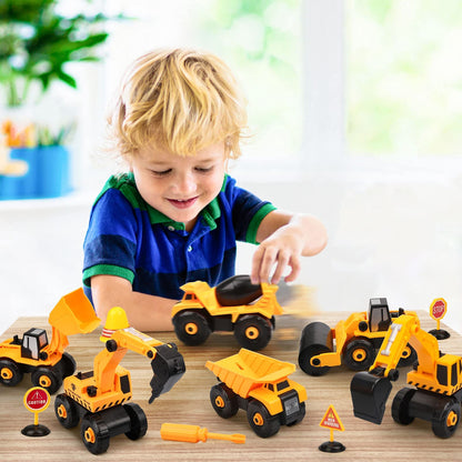 Dreamon Excavator Kids Toy, Construction Vehicles Kids with Electric Drill, Tractor, Sandbox Excavator Boys 3 4 5 6 7 Years