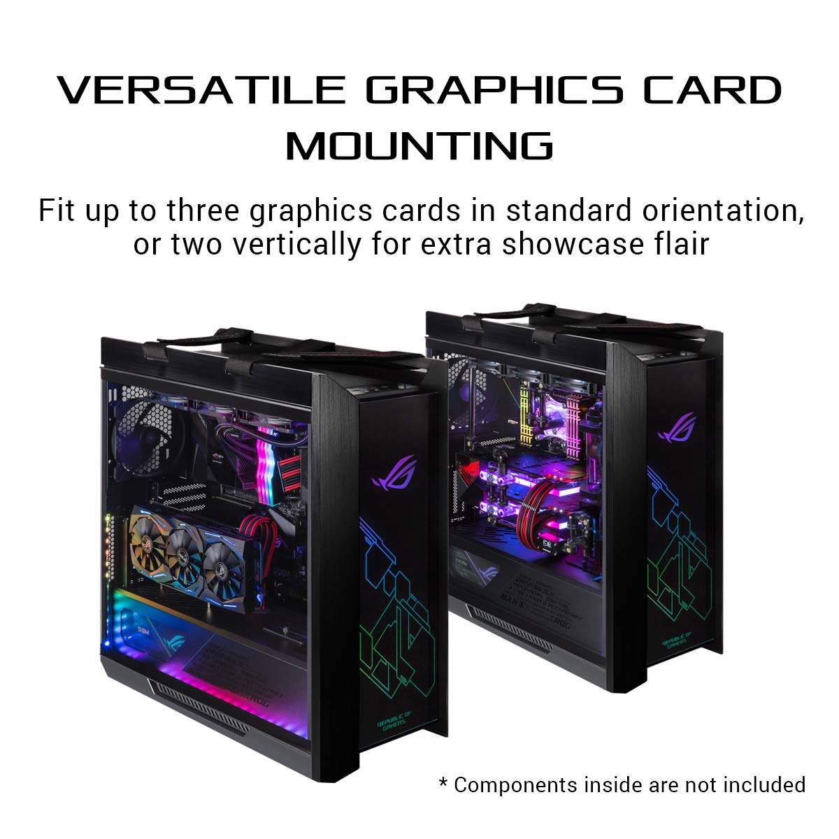 Asus ROG Strix Helios ATX gaming case, medium-sized, with THREE tempered glass panels and brushed aluminum construction and Aura Sync technology.