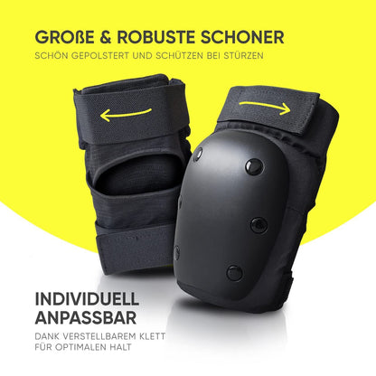Liebkern Skate Protectors Set for adults & children [unisex] - Ideal for inline skating, skateboard, scooter - Adult inline skate knee pads Adult skate pads Adult protector set