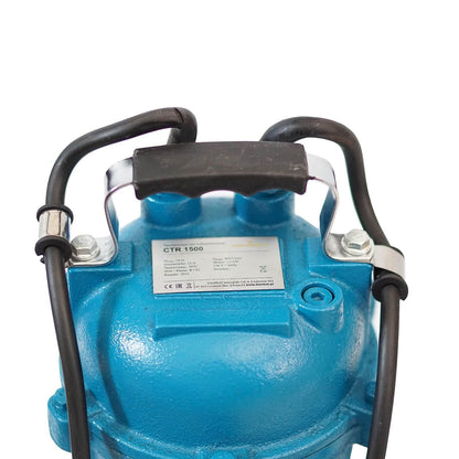 1500W WEISBACH PROFESSIONAL CTR Powerful submersible sewage pump Dirty water pump with shredder and float switch 24000L/h + 2" storz coupling + 20m C hose