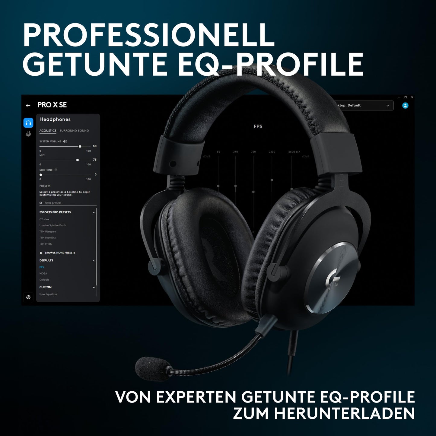 Logitech G Pro X SE Wired Gaming Headset with Microphone: Detachable microphone, DTS Headphone:X 7.1, USB DAC included, for PC, Xbox One, Xbox Series X|S, PS5, PS4 - Black