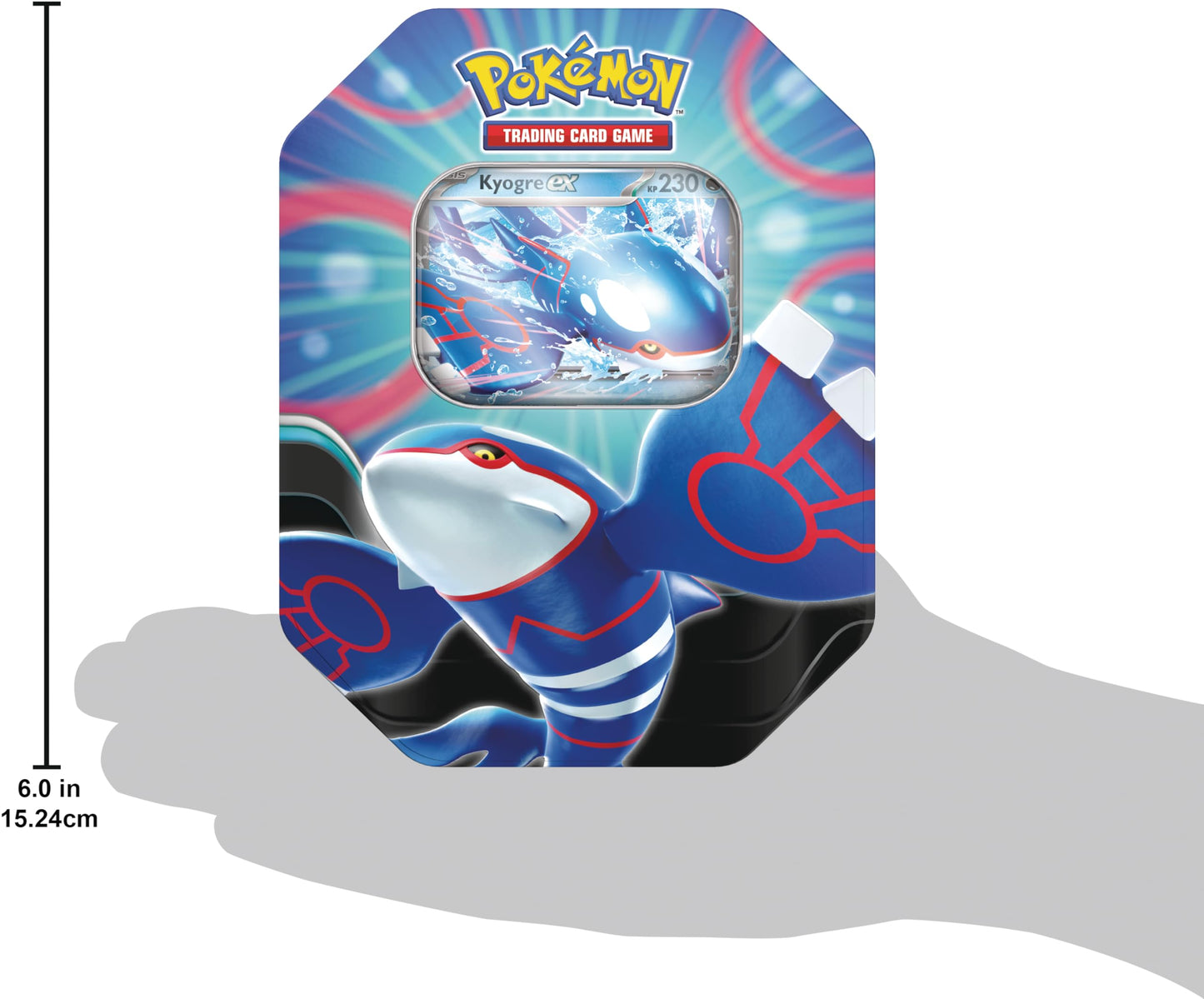 Pokémon Trading Card Game: Tin Box Azure Legends: Kyogre-ex (4 Booster Packs & 1 holographic Promo card)
