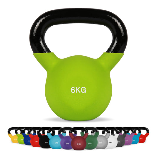 Kettlebell Neoprene 2 - 30 kg incl. exercise poster (6 kg - green) Ball kettlebell
