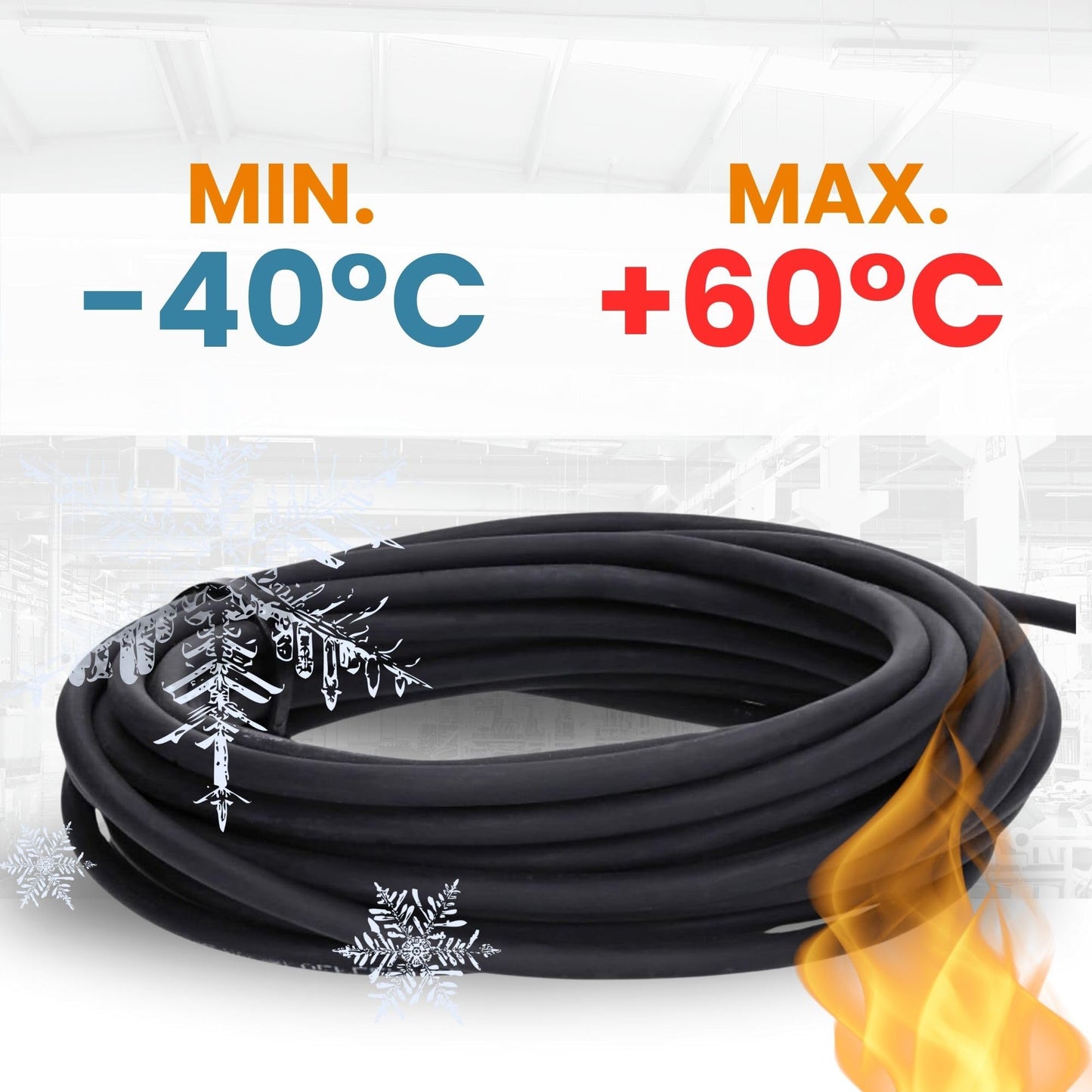10 meters cable 1600103 H07RN-F 3x1.5 mm² rubber cable flexible with protective earth I UV resistant cable for outdoor use I oil resistant I flame retardant I connection cable 3G1.5 mm2 black