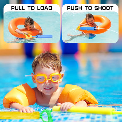 Water gun foam 38cm water gun children water squirts water squirt gun children squirt gun water large range water guns set water toys for pool beach games (6Pcs)