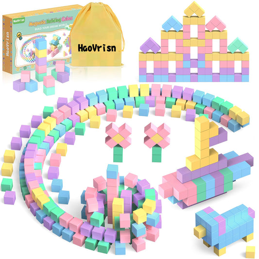 HaoVrisn 100 pieces Magnetic Building Blocks for Kids, Magnetic Blocks Toy for Children Ages 3-8 Boys and Girls Gift (2.5CM*2.5CM)