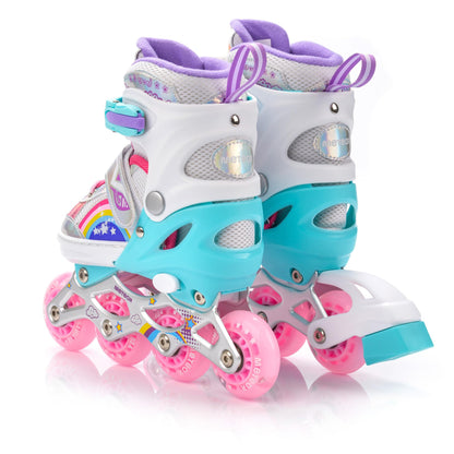 meteor® Inline skates 4in1 children's inline skates roller skates roller blades quad skates carbon children's inline skates adjustable shoe big wheels