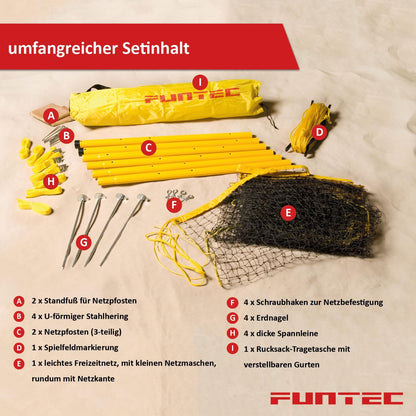 Funtec Fun Sports Set - Beach volleyball and multi-sport set