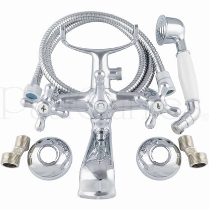 PaulGurke's Nostalgia Retro Bathtub Faucet Mixer with Shower Head Two-Handle Mixer Tub Filler Faucet