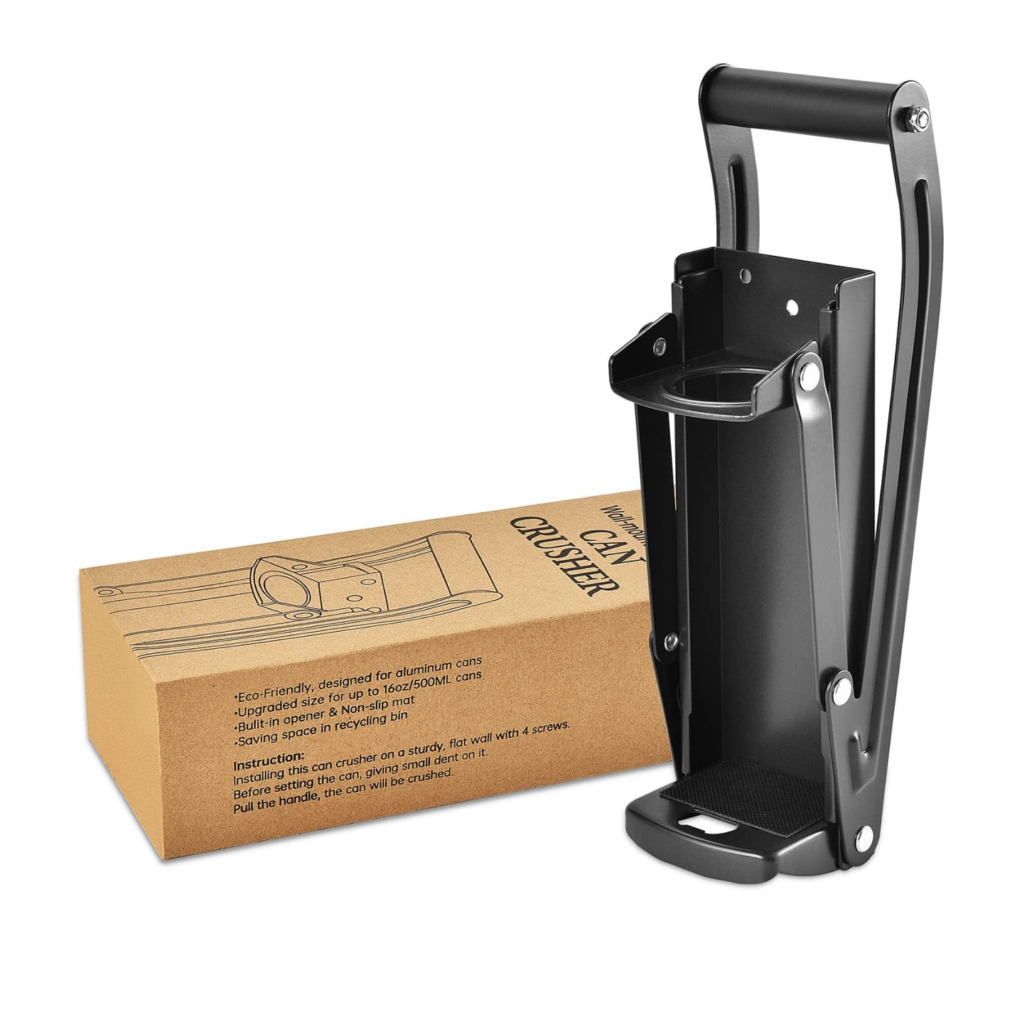 MinliGUY Can Crusher, Metal Can Crusher Recycling Tool for Aluminum Beverage Cans and Beer Cans, up to 500ml/330ml/250ml.