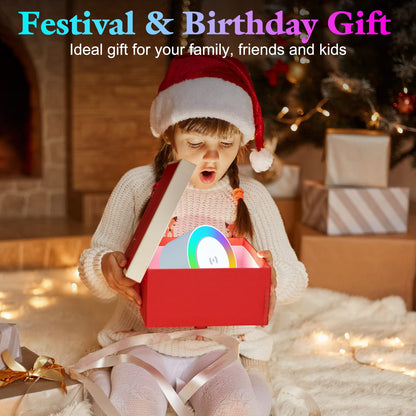 Bluetooth speaker with night light and wireless charger, touch dimmable bedside lamp with 5 light modes, music box & inductive charging station, perfect birthday gift for women and men.