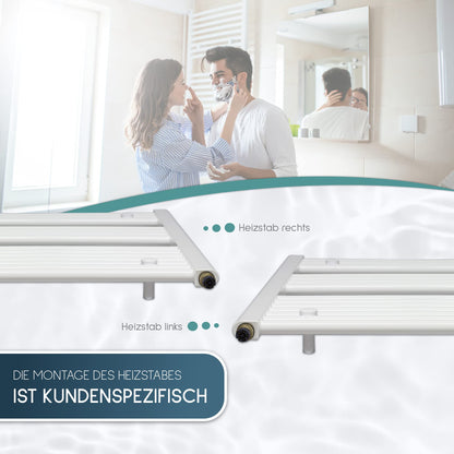 anapont electric bathroom radiator 775x400 - white straight - timer function - towel radiator - electric bathroom heating - towel heater - Made in Germany
