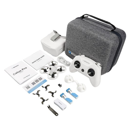 BETAFPV Cetus Pro FPV RTF drone kit with remote control, FPV goggles, altitude hold, self-protection, 3 flight modes, turtle mode. Ready to fly, easy to start for FPV beginners, teenagers.