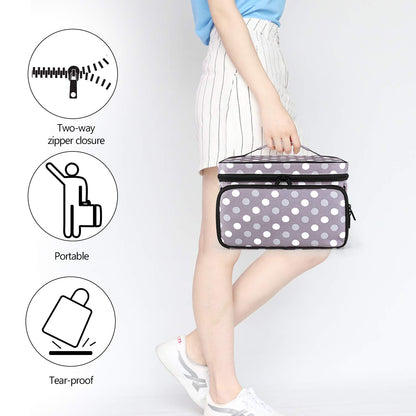 Luxja Sewing Accessories Bag, Sewing Kit Storage Bag, Yarn Bag for Wool, Sewing Tool Tote for Beginners, Travelers, Sewing Classes, Gray Dot