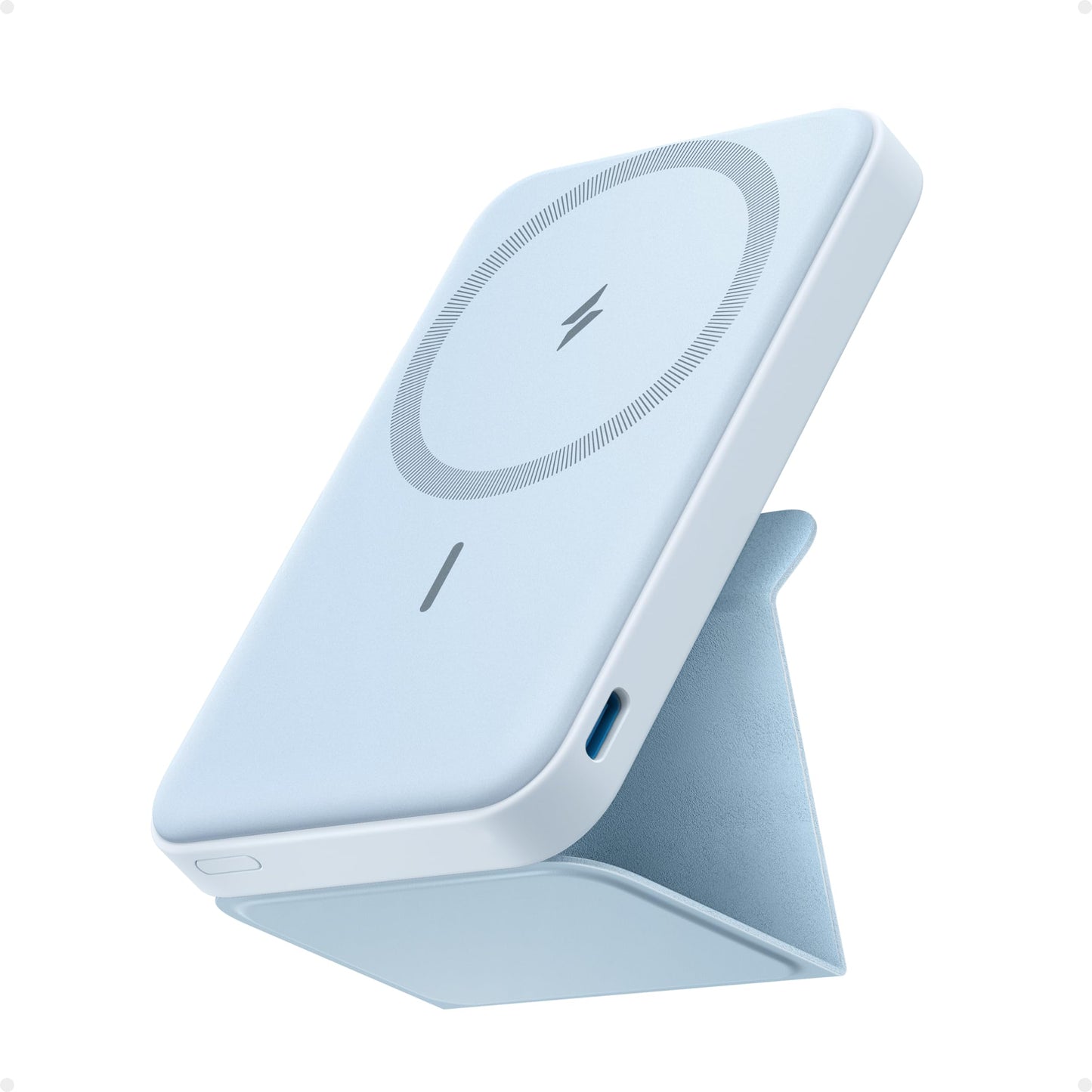 Anchor 622 Magnetic Wireless Powerbank (MagGo), 5000mAh foldable magnetic power bank with USB-C for iPhone 17/16/15/14/13/12, Cloud Grey